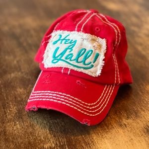 Hey Y’all Distressed Ballcap